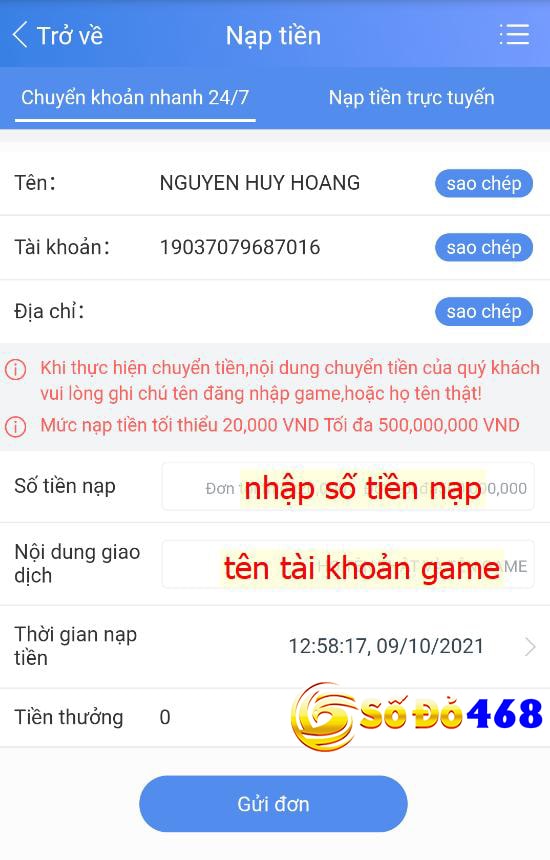 Xác nhận lệnh nạp tiền