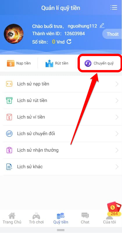 SODO66 - HD CHUYỂN QUỸ